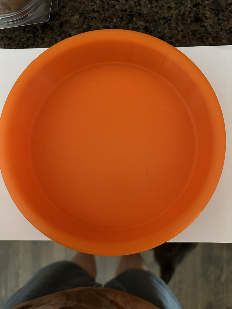 PLA printed dog bowl orange